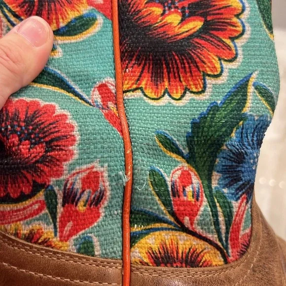 Ariat® Ladies Circuit Champion Floral Brown & Turquoise Boots - Picture 13 of 16